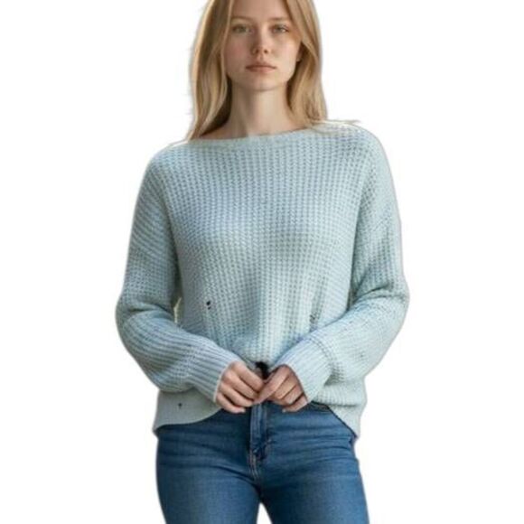 American Eagle Outfitters Sweaters - AMERICAN EAGLE OUTFITTERS MINT DISTRESSED SWEATER SZ.XS EUC.